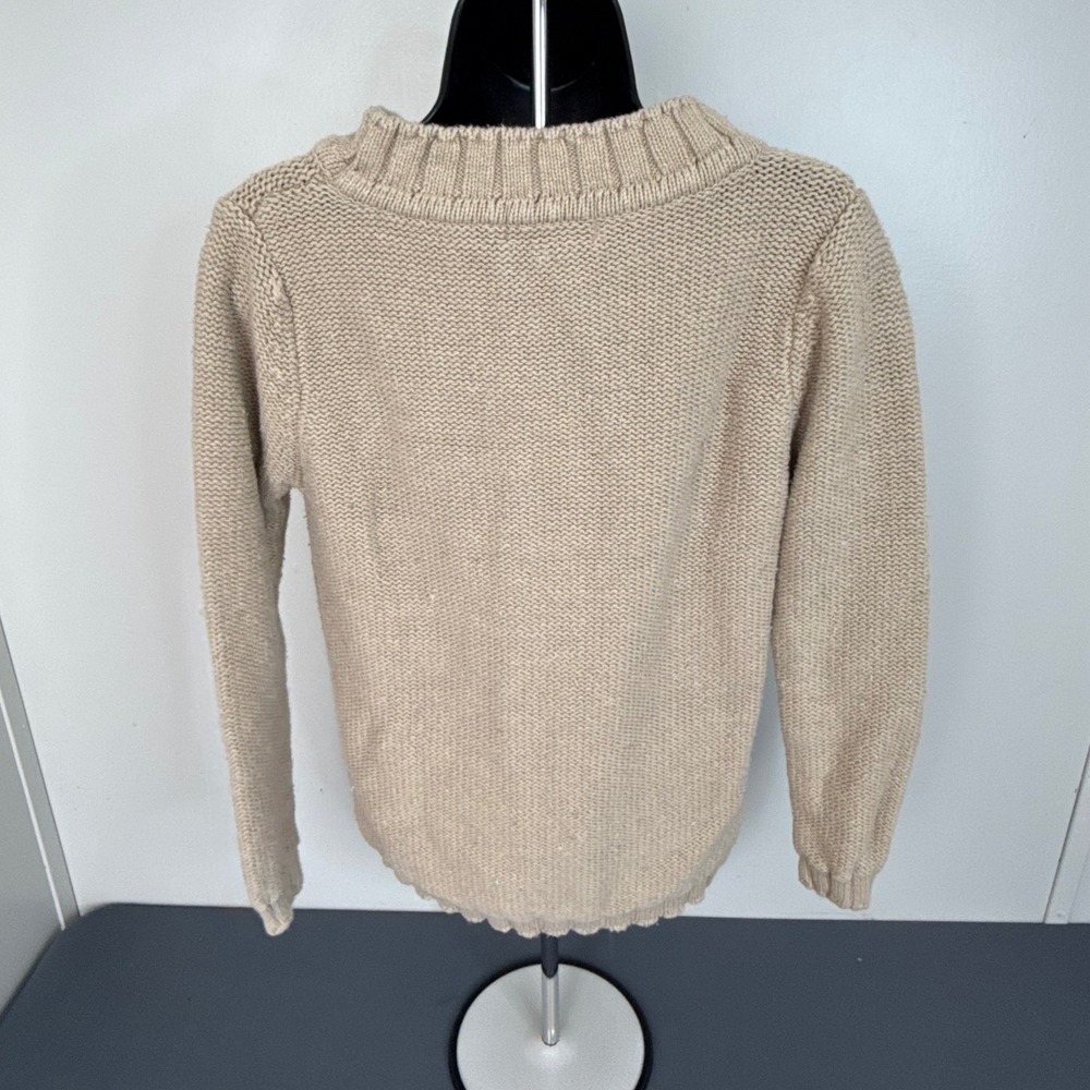 Casual Corner Women's Cable Knit Pullover Sweater Beige Size Small Cottagecore - Picture 4 of 4